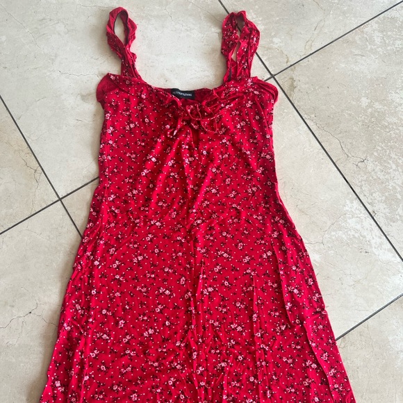 Red Floral Summer Dress - Picture 1 of 4